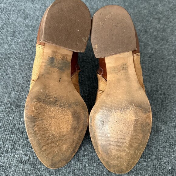 Madewell Asher Booties Womens 7 Brown Suede Leather Side Zip Heel Casual Boots - Picture 15 of 16
